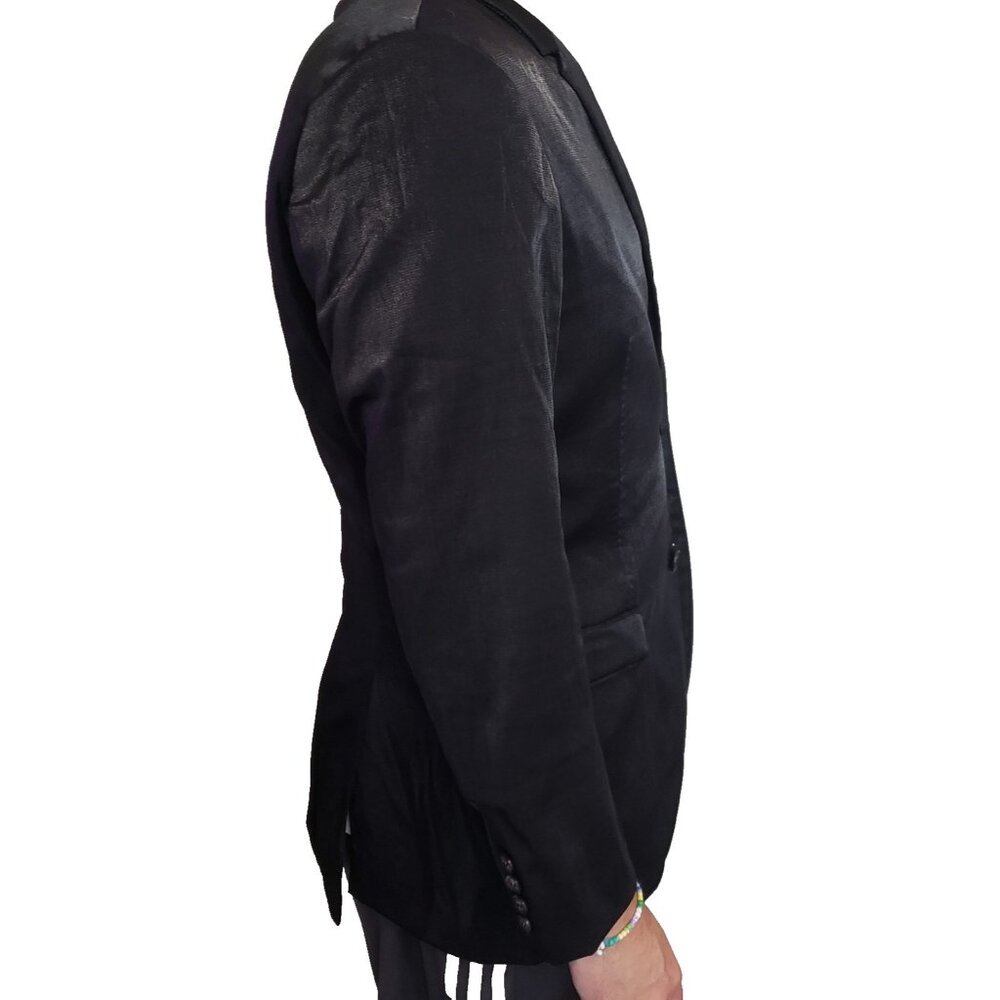 Tiger of Sweden Men Blazer 52 Button Blue Iridescent Single Breasted Jacket - Picture 4 of 11